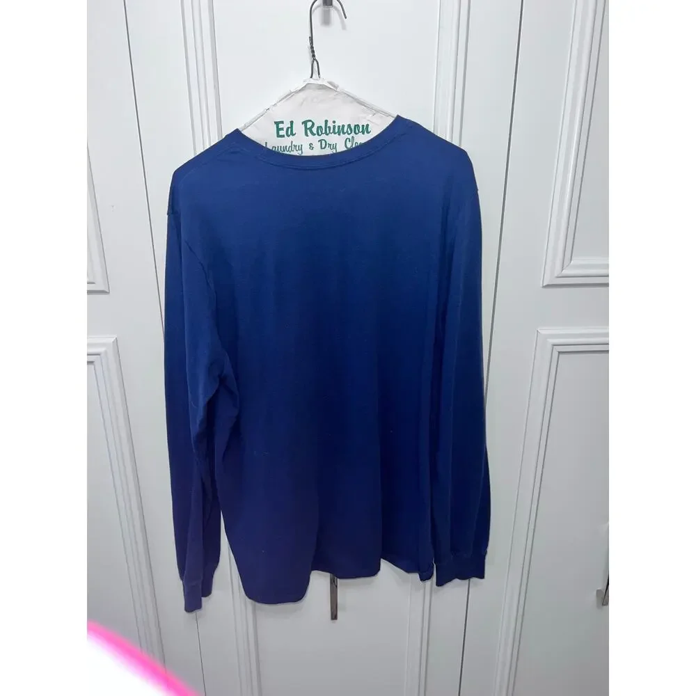 Nike Men's Blue Long‎ Sleeve Athletic Fit Dri-FIT Shirt Size XL